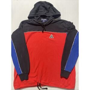 Vintage Made In USA Polo Ralph Lauren Sport Hoodie Sweatshirt Pullover large Red